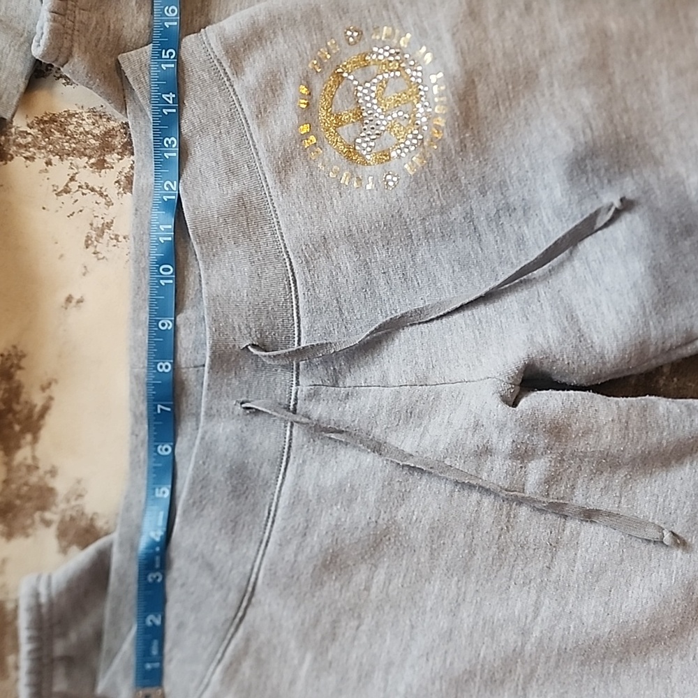 Y2K Pink Peace Bling Dog Set. Zip up hoodie with matching capris.Size: S - Picture 8 of 10